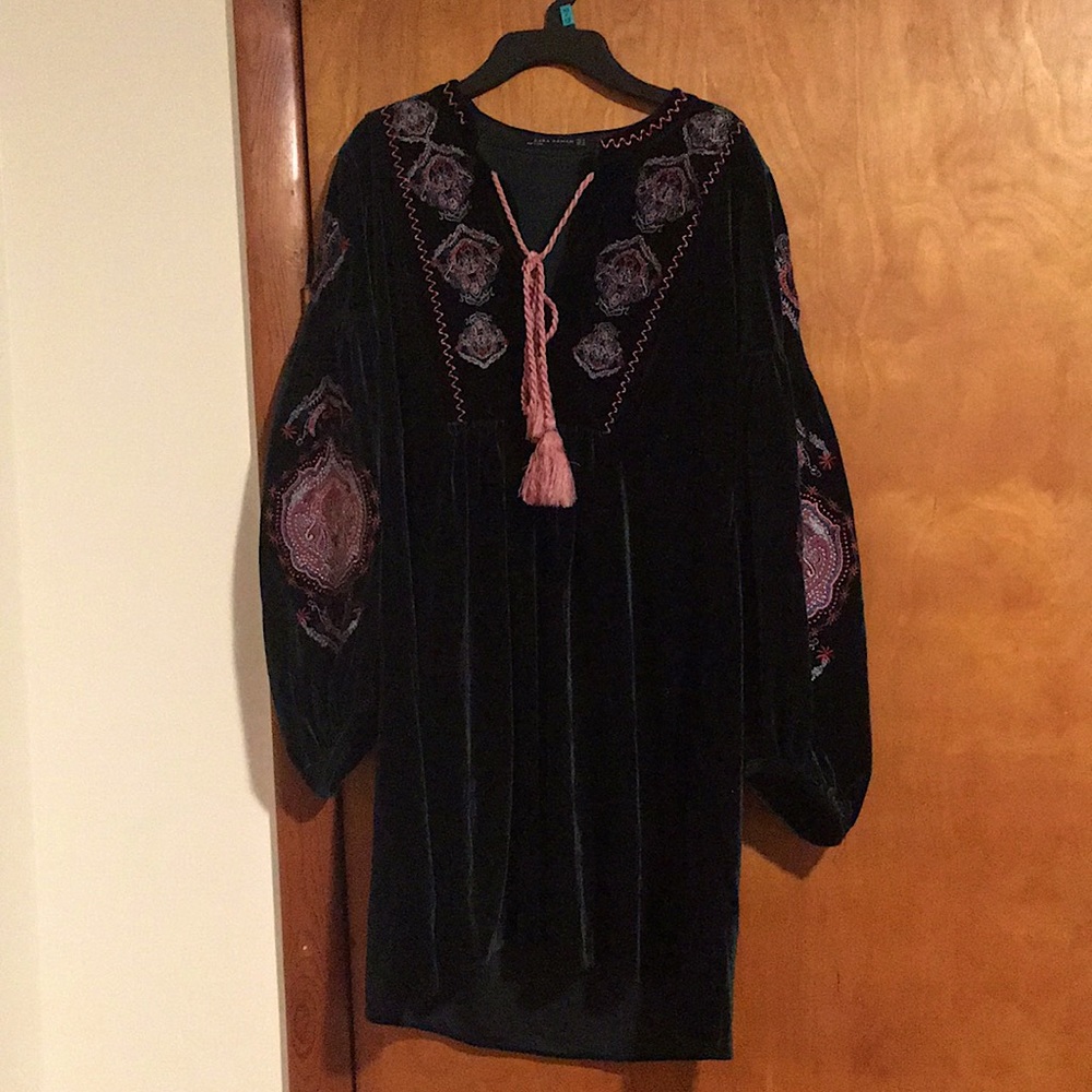 Zara Velvet Green Dress